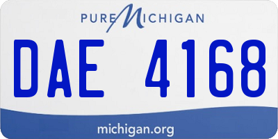 MI license plate DAE4168
