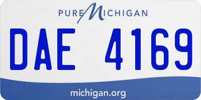 MI license plate DAE4169