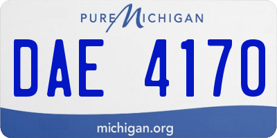 MI license plate DAE4170