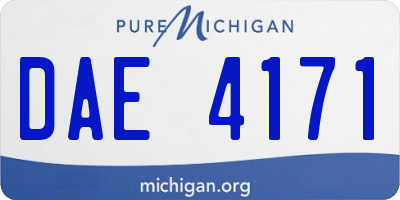 MI license plate DAE4171