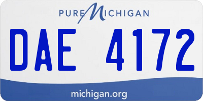 MI license plate DAE4172