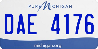 MI license plate DAE4176