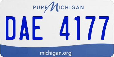 MI license plate DAE4177