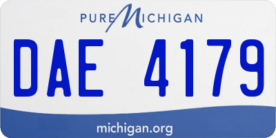 MI license plate DAE4179
