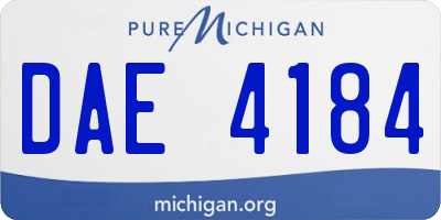 MI license plate DAE4184