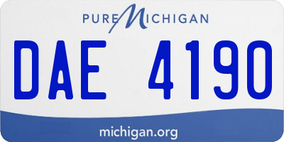 MI license plate DAE4190