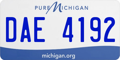 MI license plate DAE4192