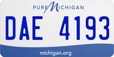 MI license plate DAE4193