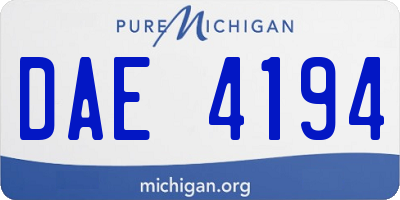 MI license plate DAE4194