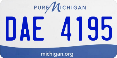 MI license plate DAE4195