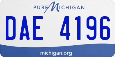 MI license plate DAE4196