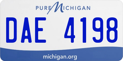 MI license plate DAE4198