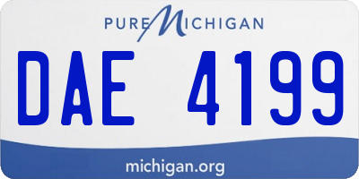 MI license plate DAE4199