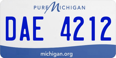 MI license plate DAE4212