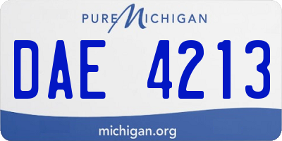 MI license plate DAE4213