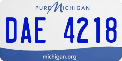 MI license plate DAE4218