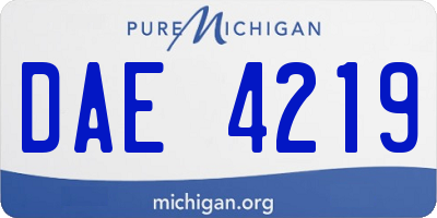 MI license plate DAE4219