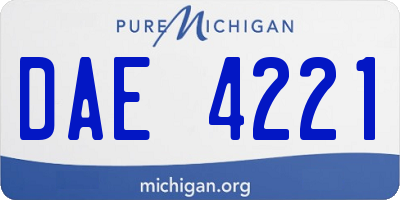 MI license plate DAE4221