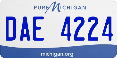 MI license plate DAE4224