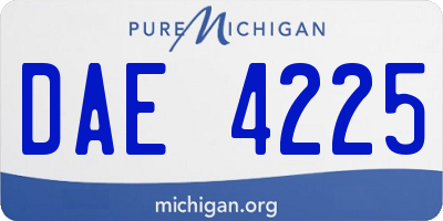 MI license plate DAE4225