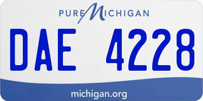MI license plate DAE4228