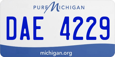 MI license plate DAE4229