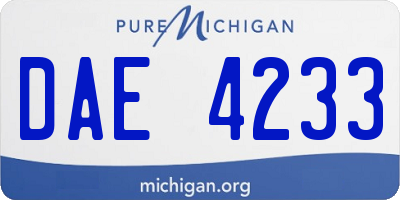 MI license plate DAE4233