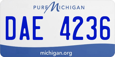 MI license plate DAE4236