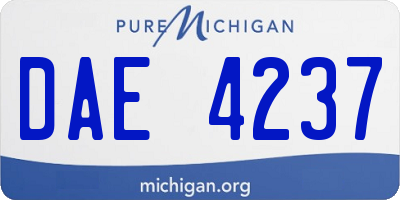 MI license plate DAE4237