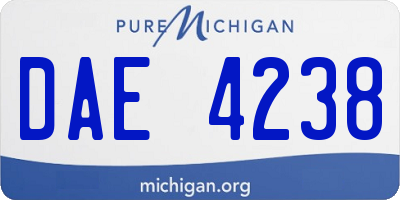 MI license plate DAE4238