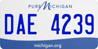 MI license plate DAE4239