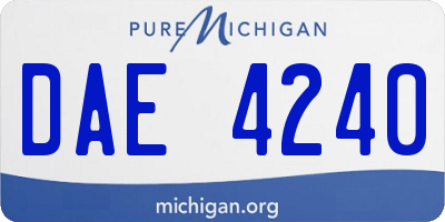 MI license plate DAE4240