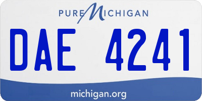MI license plate DAE4241