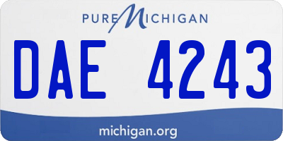 MI license plate DAE4243