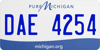 MI license plate DAE4254