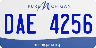 MI license plate DAE4256