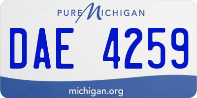 MI license plate DAE4259