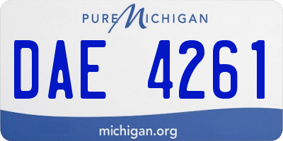 MI license plate DAE4261