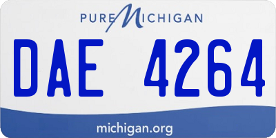MI license plate DAE4264