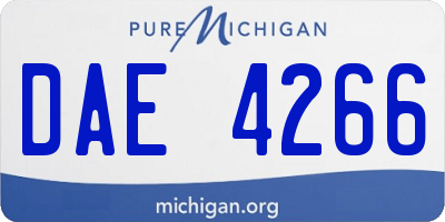 MI license plate DAE4266