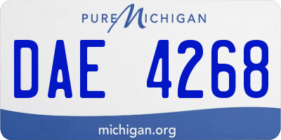 MI license plate DAE4268