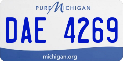 MI license plate DAE4269