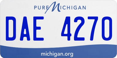 MI license plate DAE4270