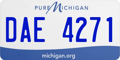 MI license plate DAE4271