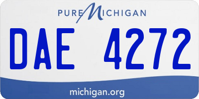 MI license plate DAE4272