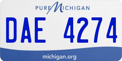 MI license plate DAE4274