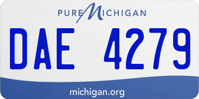 MI license plate DAE4279