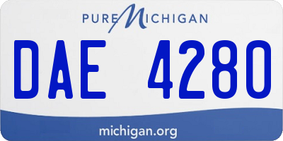 MI license plate DAE4280