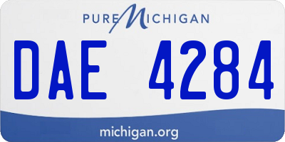 MI license plate DAE4284
