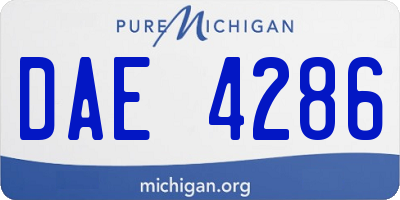 MI license plate DAE4286